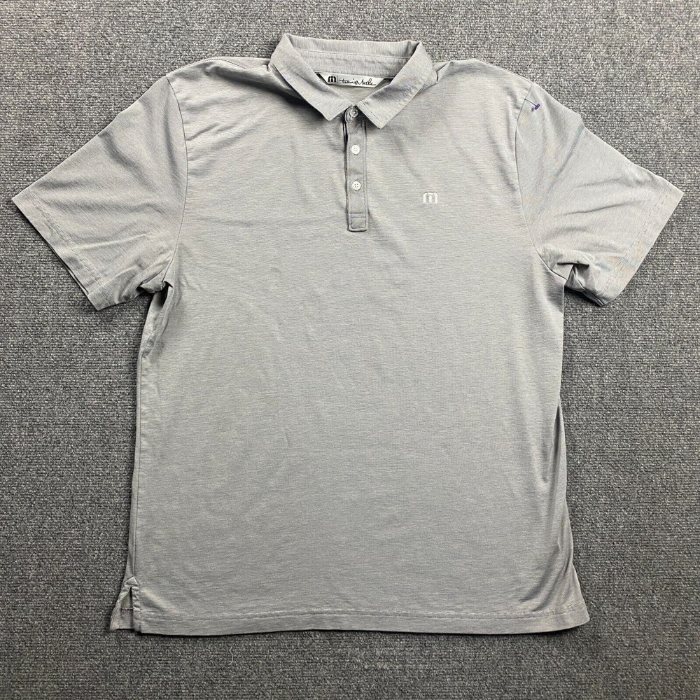 Travis Mathew Polo‎ Shirt Adults Extra Large Gray Golf Rugby Pima Cotton Mens